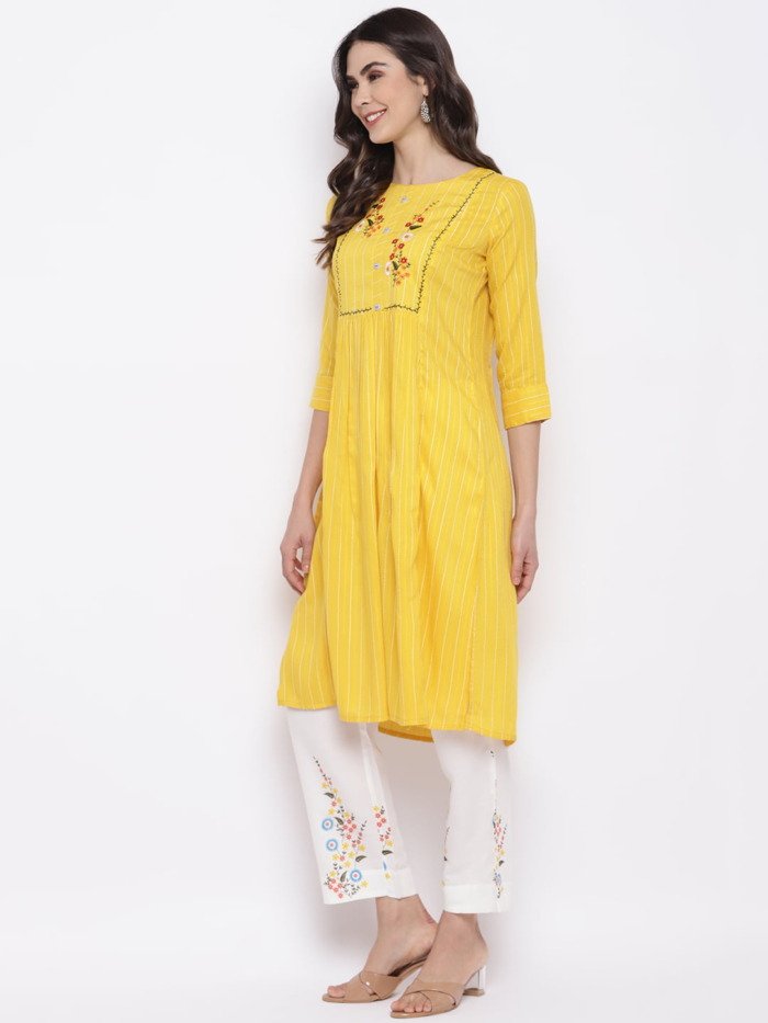 Yellow-White-Embroidered-Kurta-with-Trousers-suit-Women-purplicious