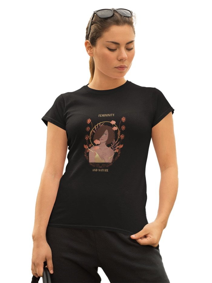 Femininity And Nature Half Sleeve T-shirt by Purplicious