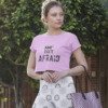 I am not afraid pink crop top by Purplicious