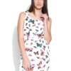 CREPE BUTTERFLY PRINTED BODYCON DRESS WITH POCKETS purplicious
