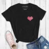 Pink Love Minimal T-shirt for Women In Black Grey and Navy 1