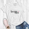 Love You More Calligraphy T-shirt in White and Pink 1